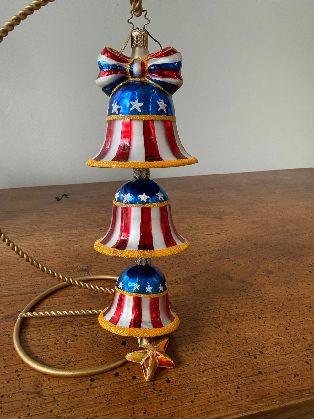 Radko Freedom Rings Forever 3 Bells 2002 Patriotic Ornament - July 4th
